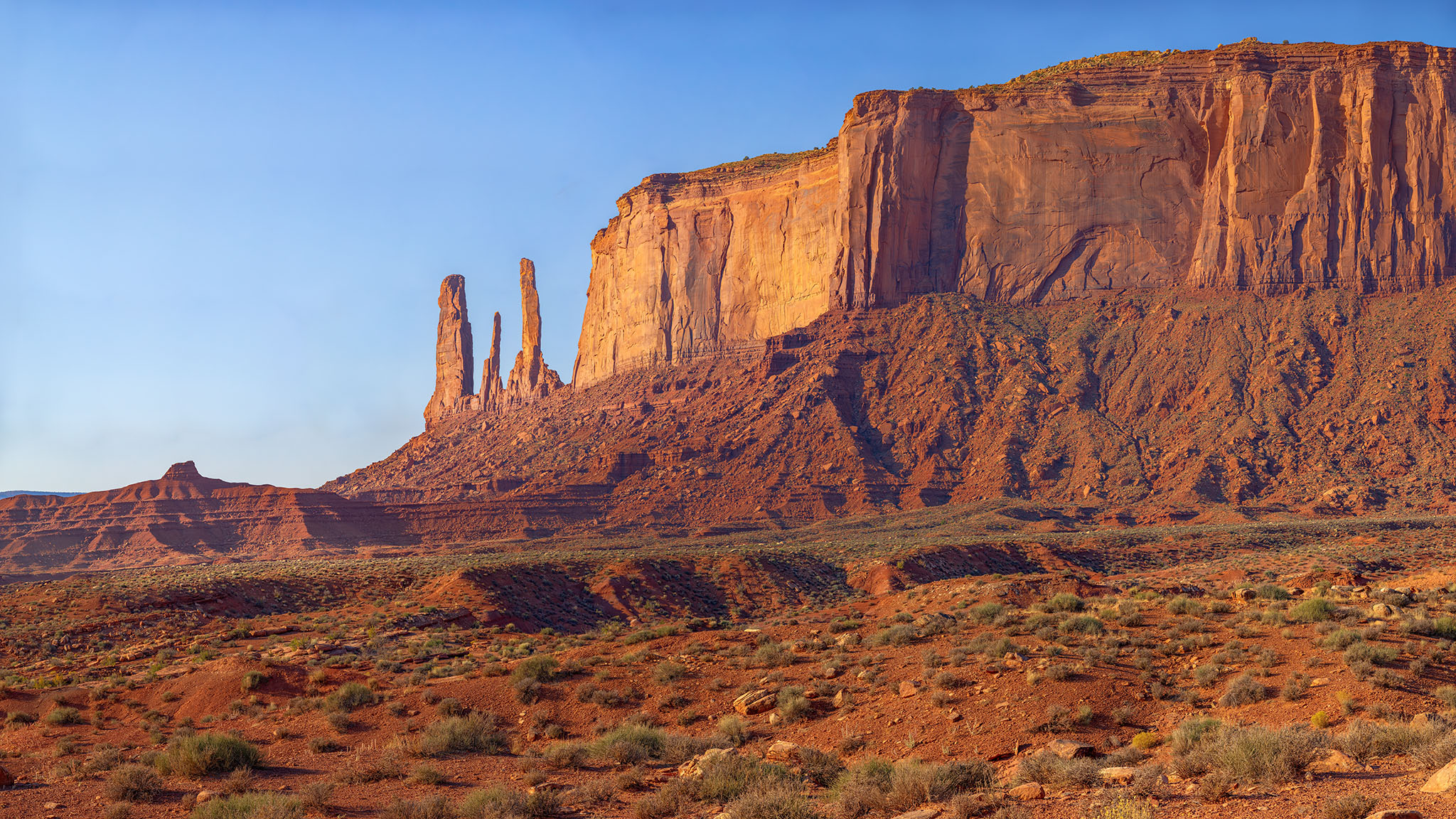 Three Sisters in Monument Valley, Arizona