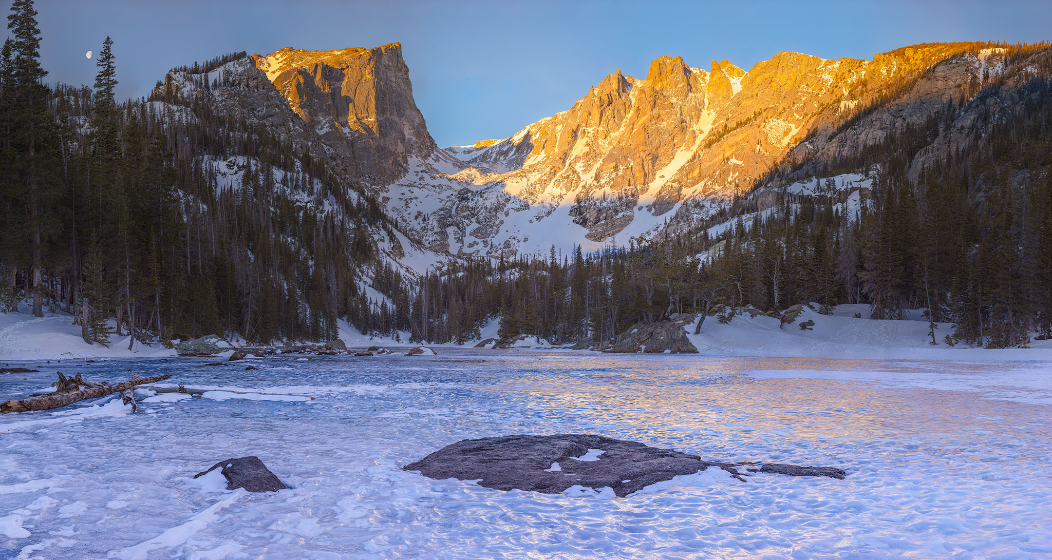 Frozen Dream Lake in Rocky Mountain National Park photographed as a 4.63-gigapixel image