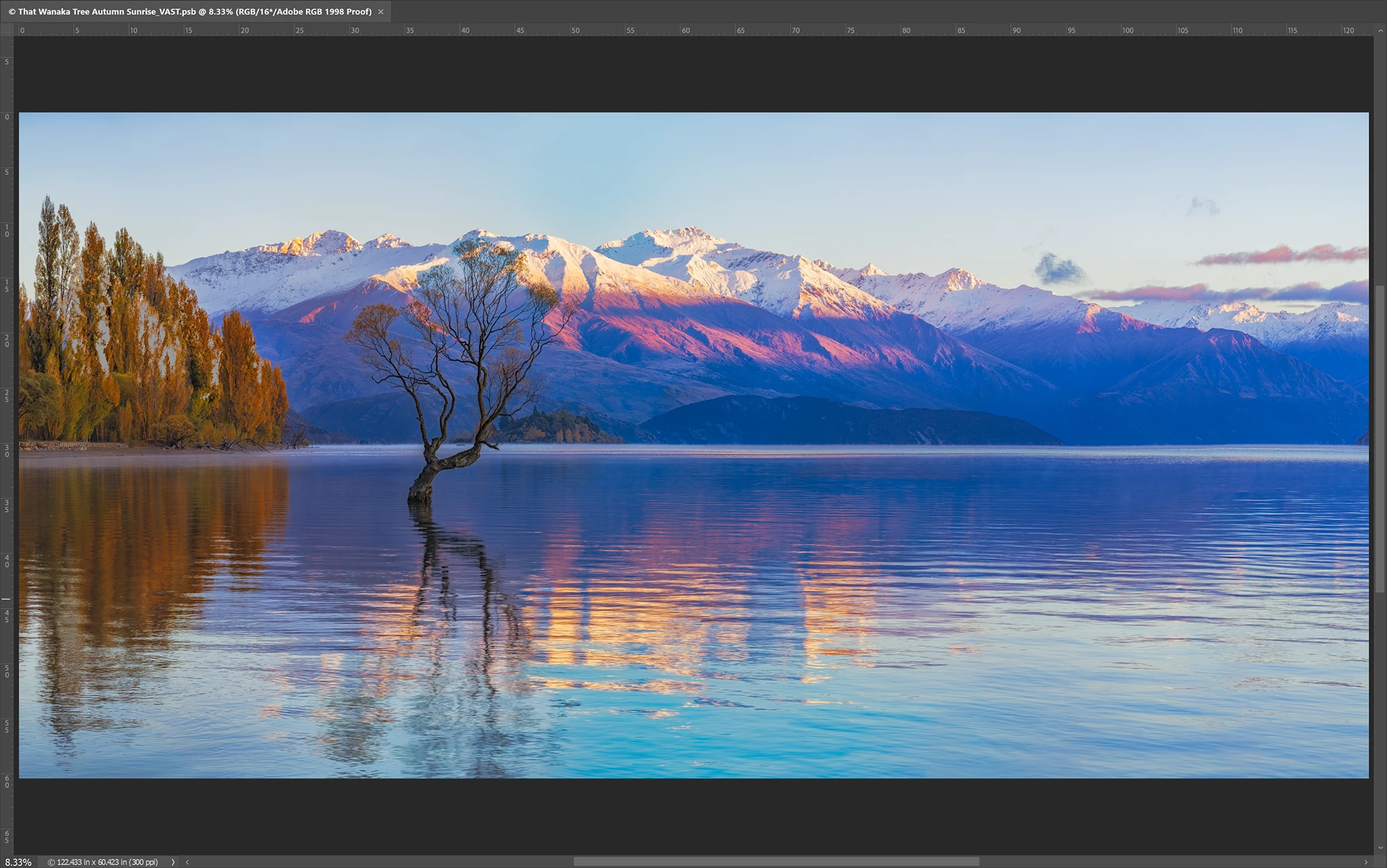 Adobe RGB 1998 proof with Photoshop Gamut Warning enabled