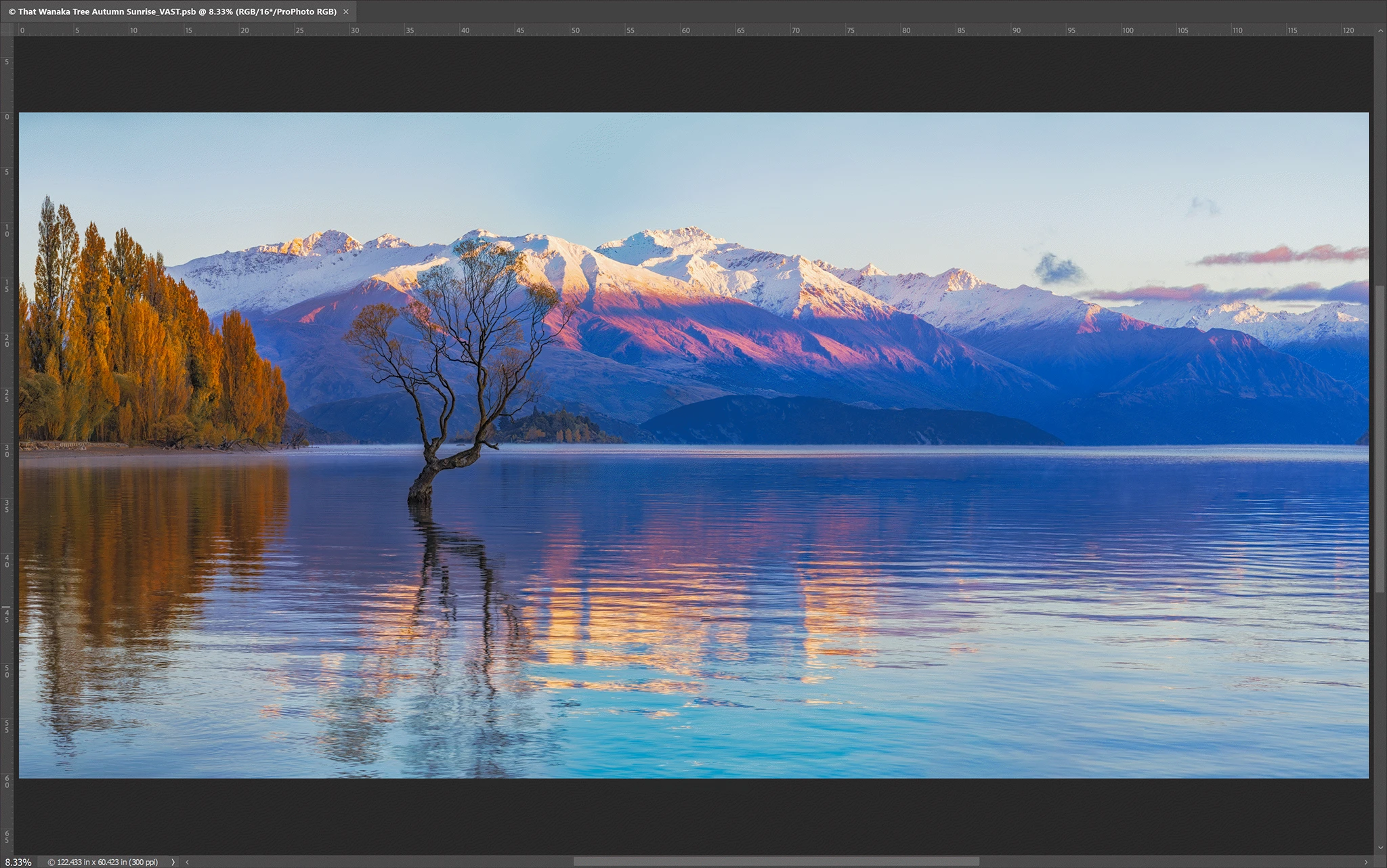 ProPhoto RGB master with Photoshop Gamut Warning enabled