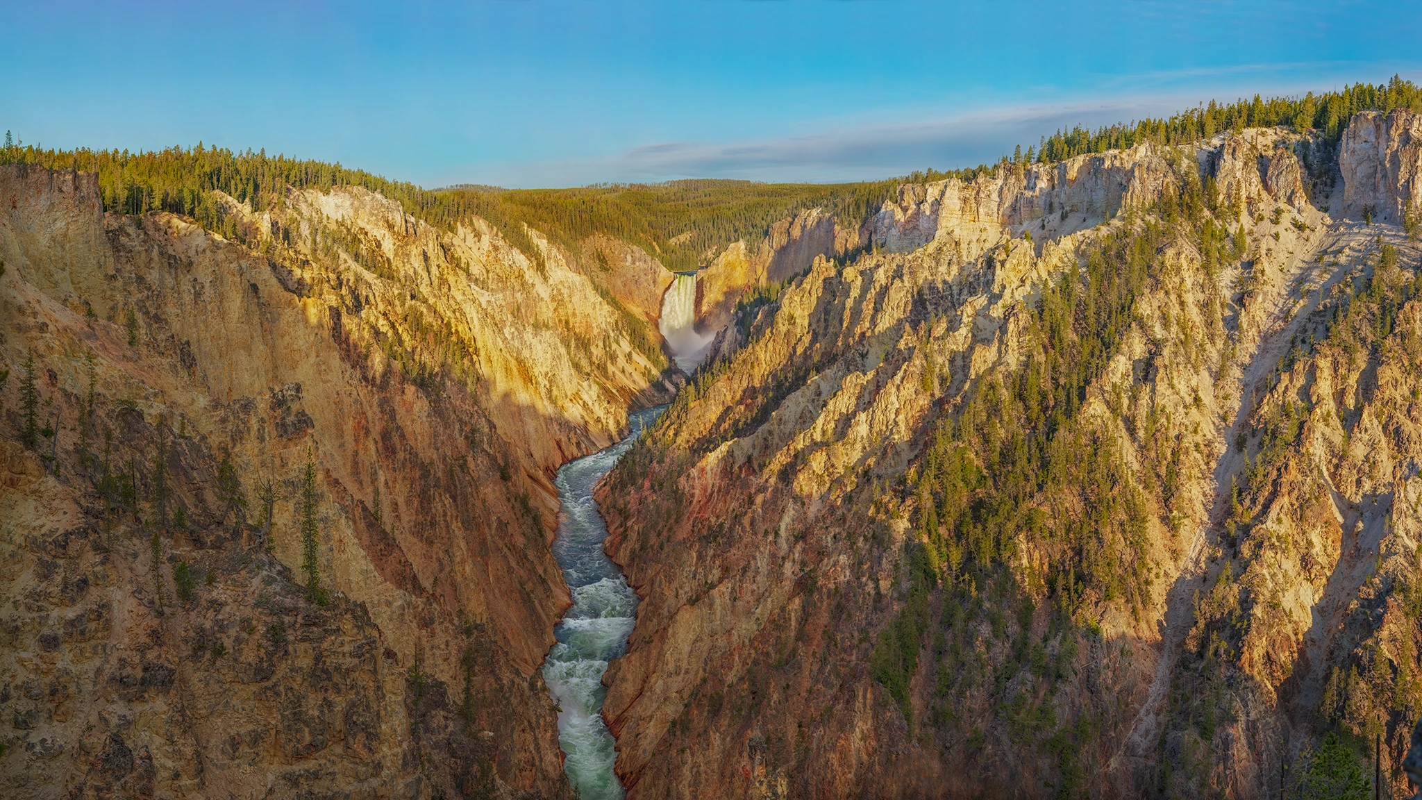 Yellowstone Falls at Sunrise from Artist Point, Yellowstone National Park