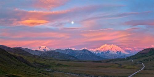 Moon Over Denali