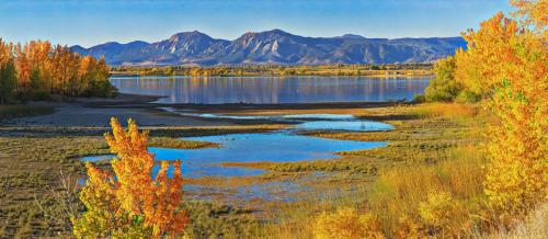 Early Light on Fall Colors and Flatirons